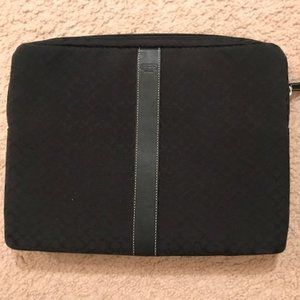 Coach Black Laptop Sleeve, Signature Canvas